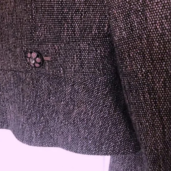 Tahari Suit Pink Black Grey Tweed Peplum Blazer - Picture 8 of 16